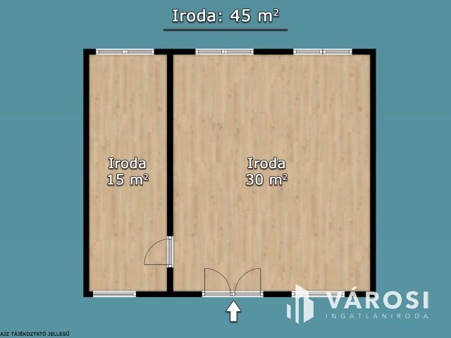 45 m2, 2 helyiséges iroda kiadó